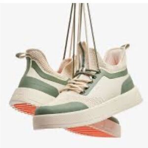 C’est Normal Men’s “The Sneakers 2.0" in Cream & Pine Green, Mesh Inset, Sz 45